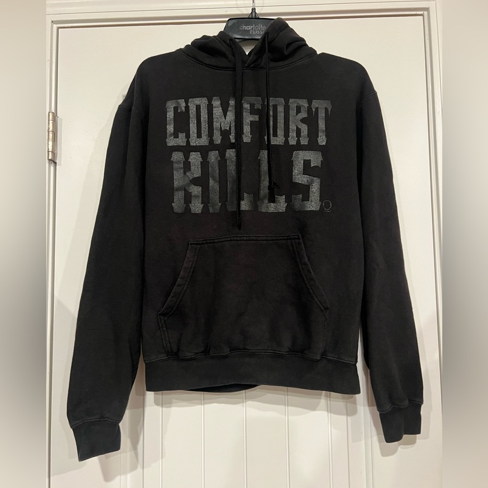 The Drive Clothing Women’s Black on Black “Comfort Kills” Hoodie Size Small